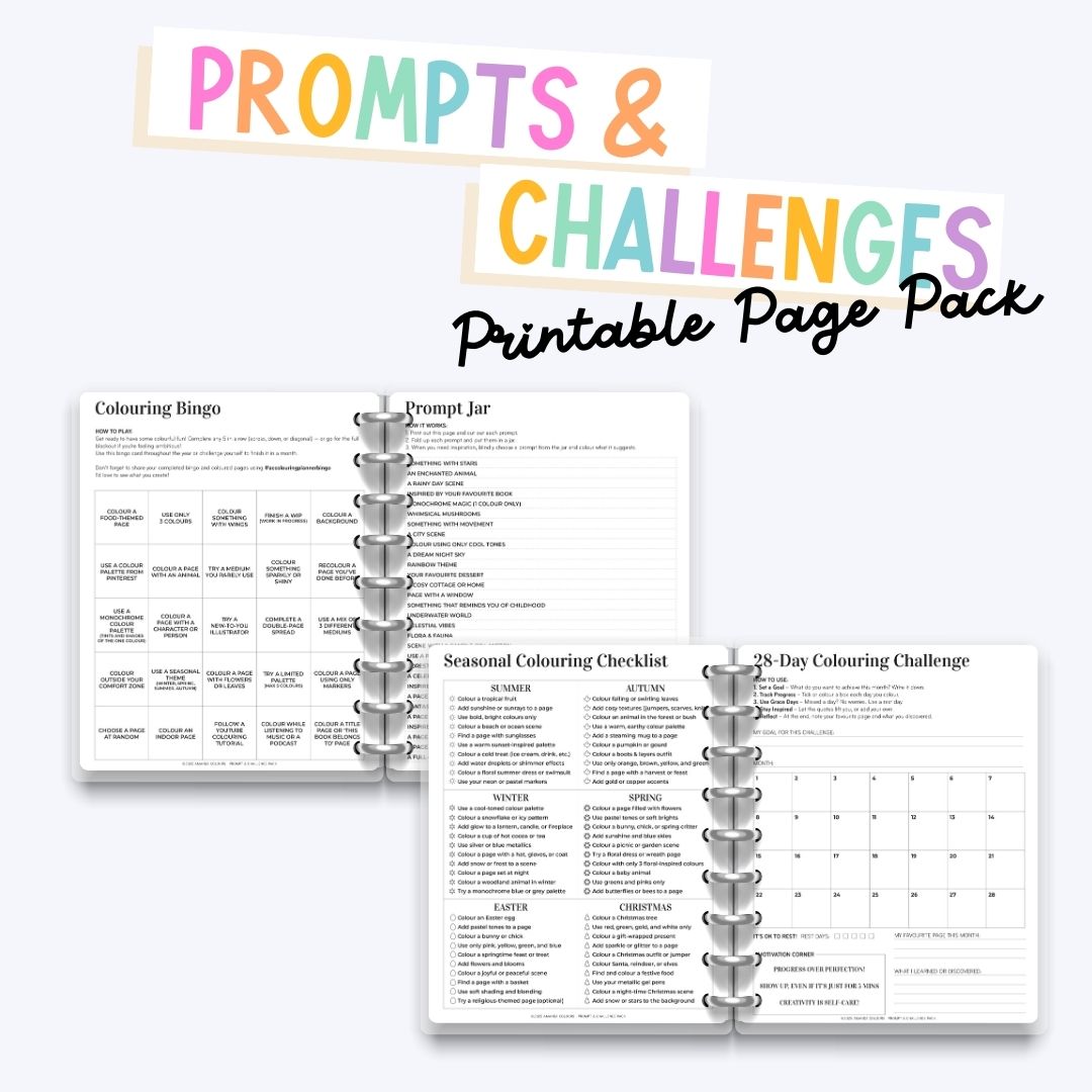 Complete Printable Add-On Pack – All 6 Colouring Planner Extras (60+ Pages)