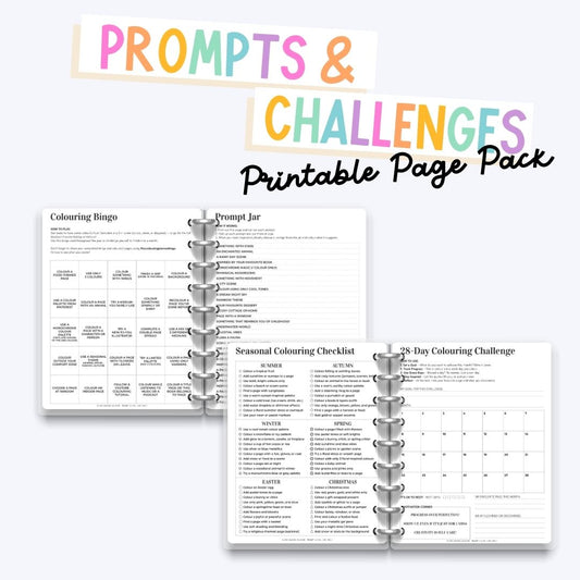 Creative Prompts & Challenges Pack – Printable Page Pack (10 Pages)