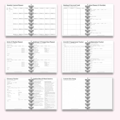 Content Creator Pack – Printable Page Pack (11 Pages)