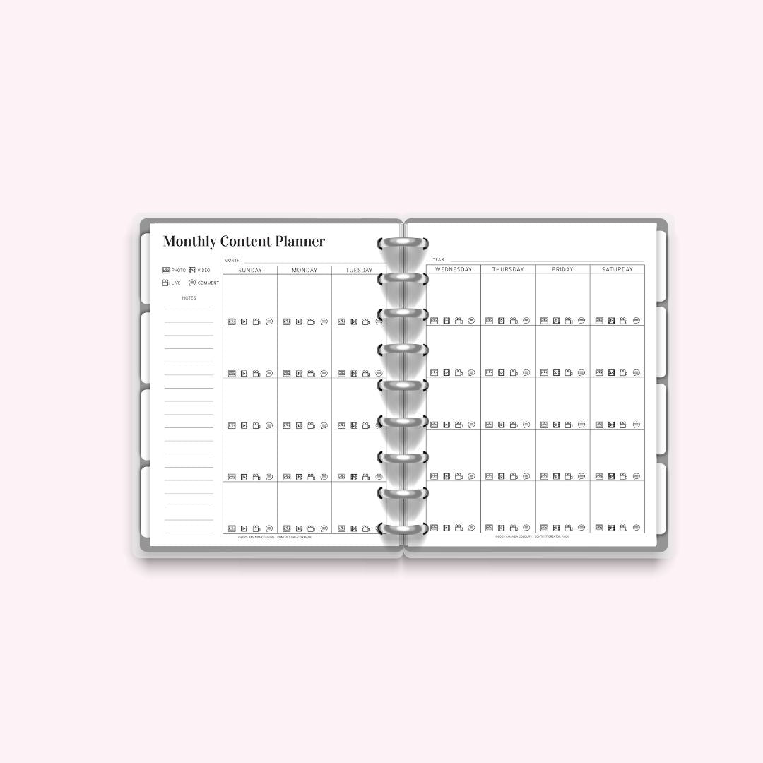 Content Creator Pack – Printable Page Pack (11 Pages)