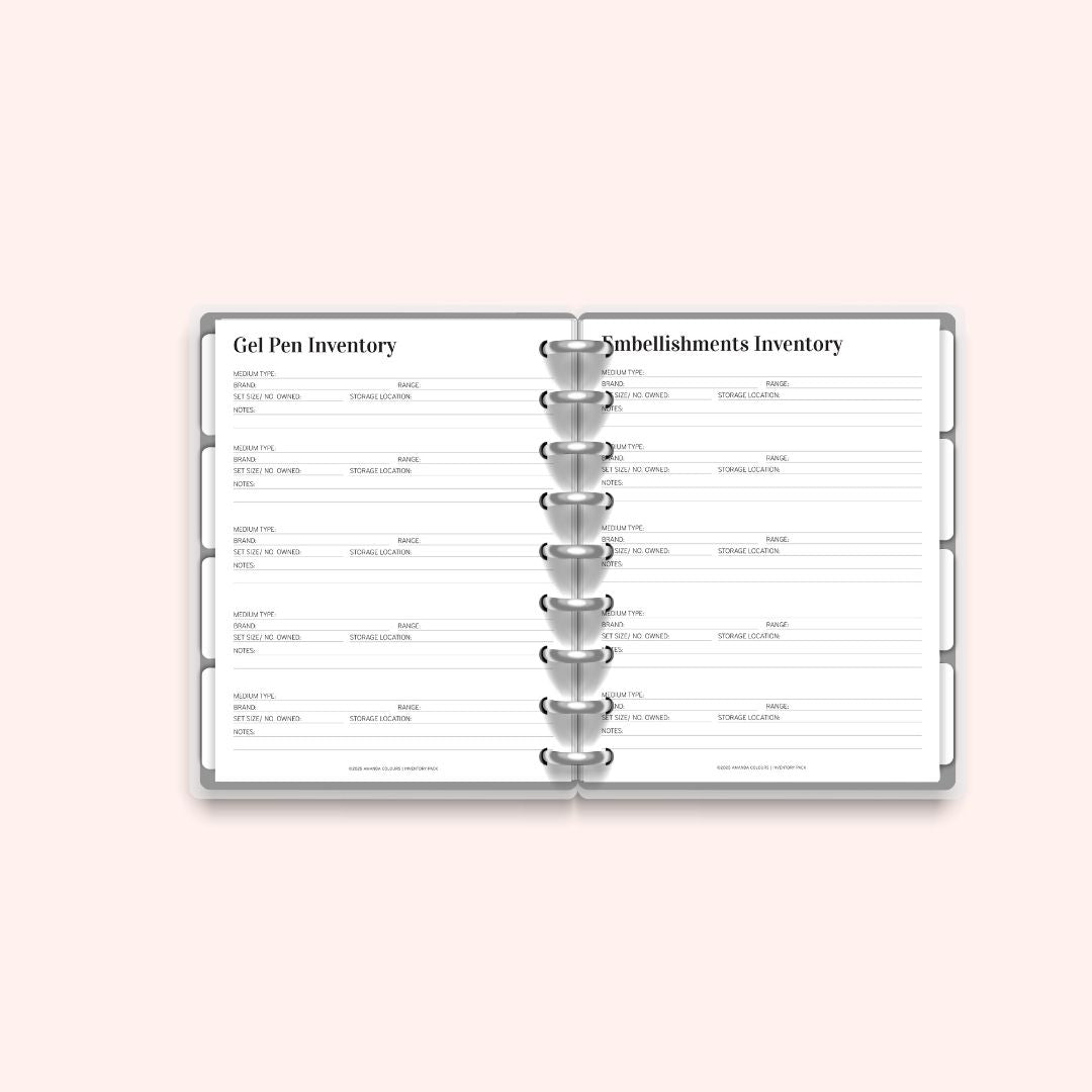 Inventory Pack – Printable Page Pack (10 Pages)