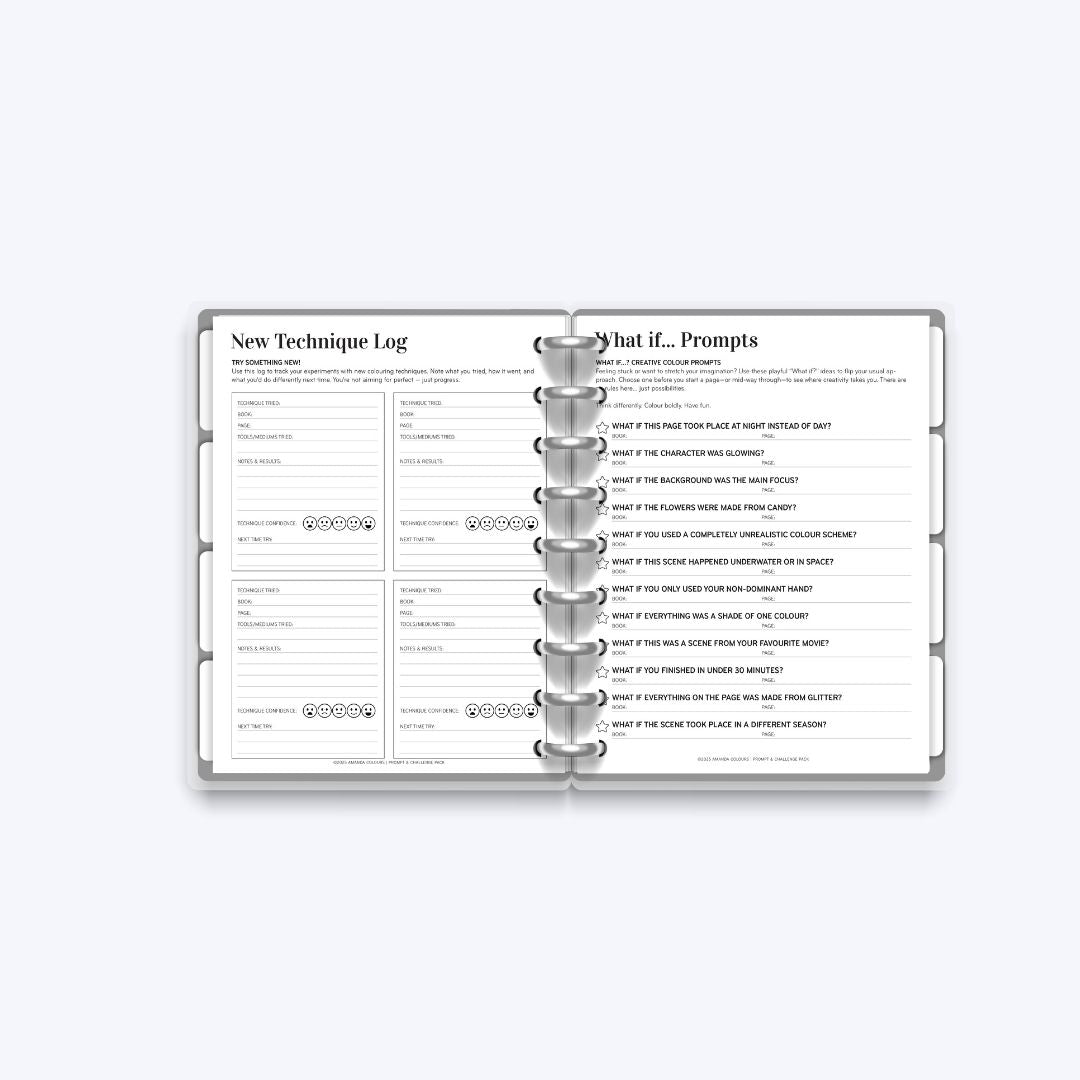 Creative Prompts & Challenges Pack – Printable Page Pack (10 Pages)